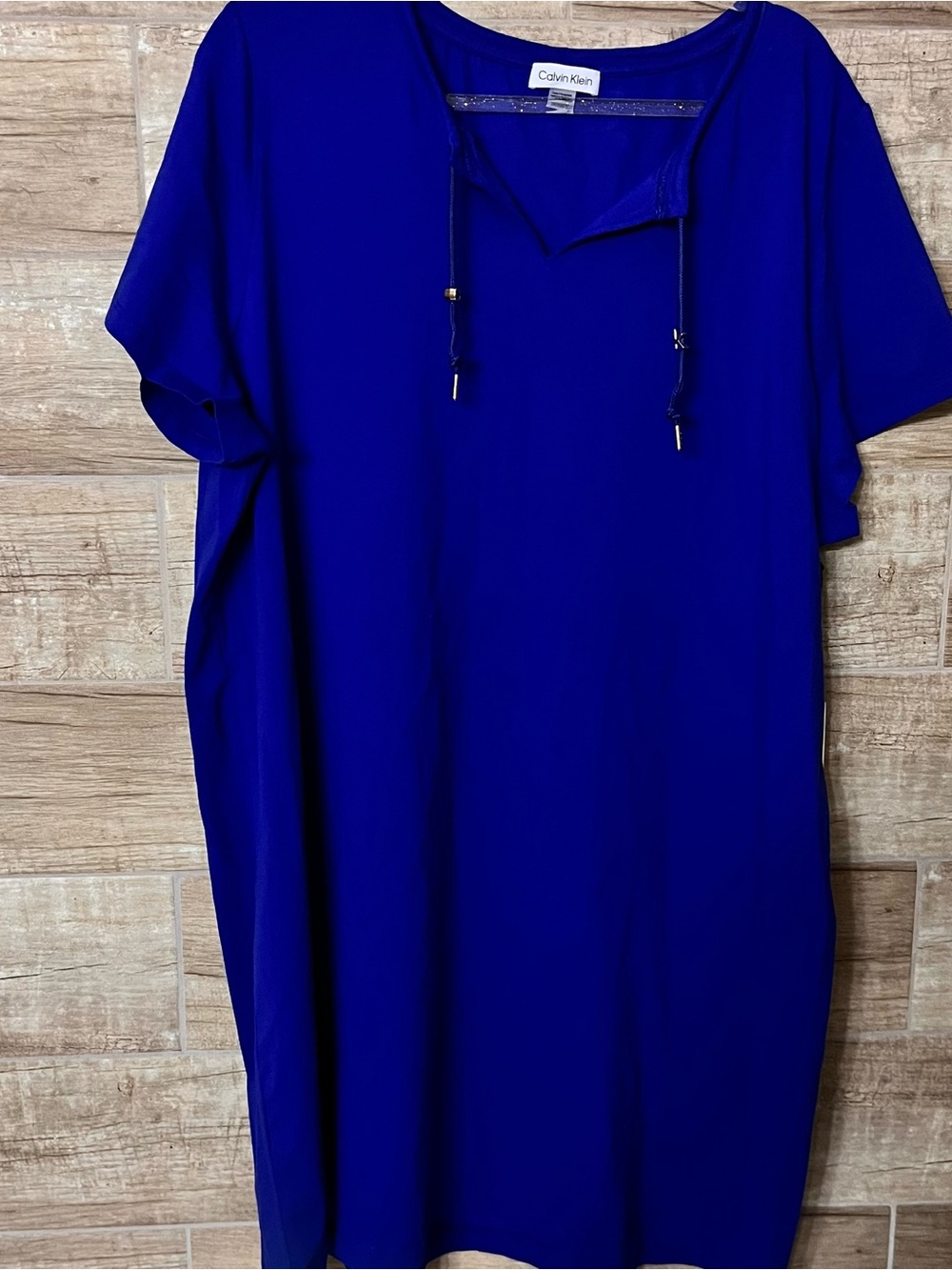 Calvin Klein T-shirt dress Tunic Cobalt Blue Short Sleeve Plus